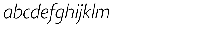 Agilita Extra Light Italic Font LOWERCASE