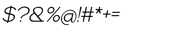 Agern Thin Italic Font OTHER CHARS