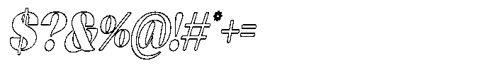 Agesta Serif Condensed Oblique Outline Font OTHER CHARS