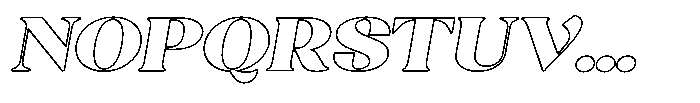 Agesta Serif Expanded Oblique Outline Font UPPERCASE
