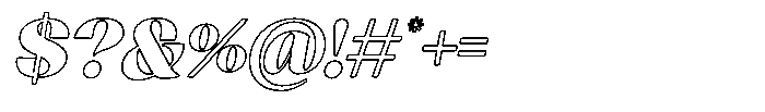 Agesta Serif Oblique Outline Font OTHER CHARS