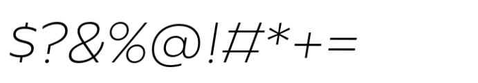 Agile Sans Extra Light Italic Font OTHER CHARS