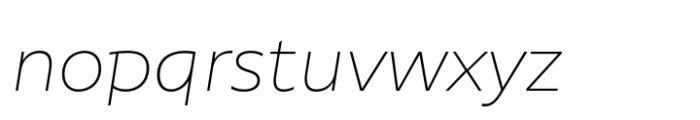 Agile Sans Thin Italic Font LOWERCASE