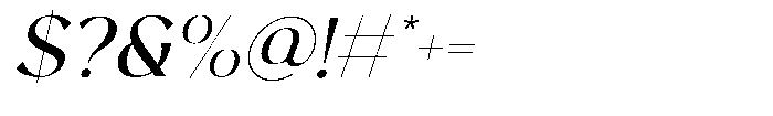 Aglorin Italic Font OTHER CHARS