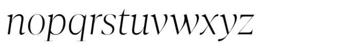 Agna Display Extralight Italic Font LOWERCASE