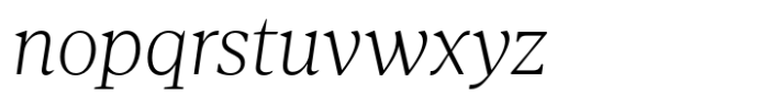 Agna Text Extralight Italic Font LOWERCASE