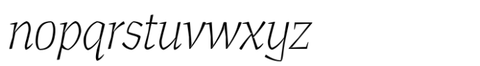 Agrea Serif Thin Italic Font LOWERCASE