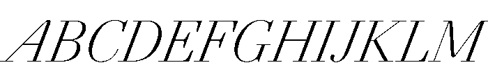 AgathaItalicVAR CondensedExtraLightContrastItalic Instance Font UPPERCASE