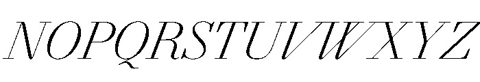 AgathaItalicVAR CondensedExtraLightContrastItalic Instance Font UPPERCASE