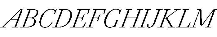 AgathaItalicVAR CondensedExtraLightItalic Instance Font UPPERCASE