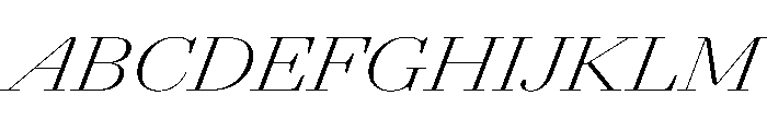AgathaItalicVAR ExpandedExtraLightContrastItalic Instance Font UPPERCASE