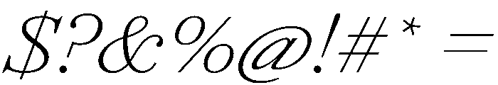 AgathaItalicVAR ExpandedExtraLightItalic Instance Font OTHER CHARS