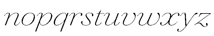 AgathaItalicVAR ExpandedThinContrastItalic Instance Font LOWERCASE