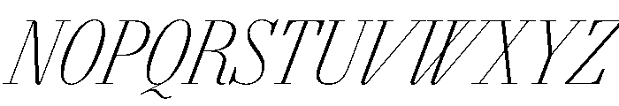 AgathaItalicVAR ExtraCondensedThinContrastItalic Instance Font UPPERCASE