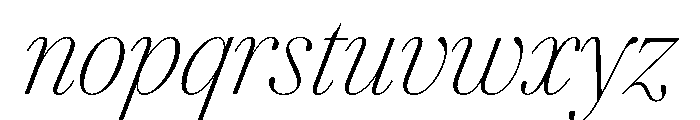 AgathaItalicVAR ExtraCondensedThinContrastItalic Instance Font LOWERCASE