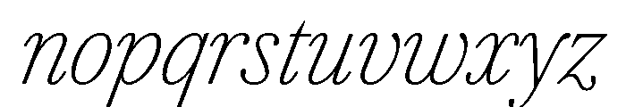 AgathaItalicVAR ExtraCondensedThinItalic Instance Font LOWERCASE