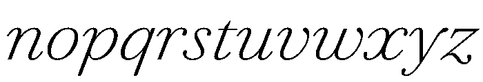 AgathaItalicVAR ExtraLightItalic Instance Font LOWERCASE