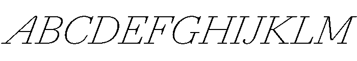 AgathaItalicVAR ThinItalic Instance Font UPPERCASE
