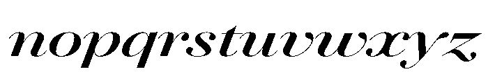 AgathaItalicVAR UltraExpandedBoldContrastItalic Instance Font LOWERCASE
