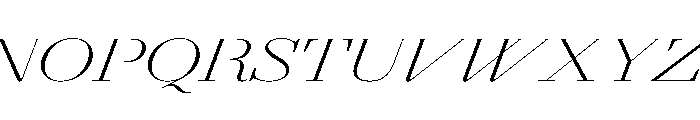 AgathaItalicVAR UltraExpandedExtraLightContrastItalic Instance Font UPPERCASE