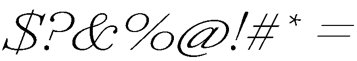 AgathaItalicVAR UltraExpandedExtraLightItalic Instance Font OTHER CHARS