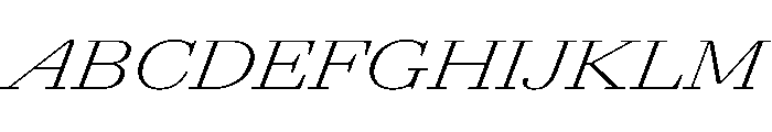 AgathaItalicVAR UltraExpandedExtraLightItalic Instance Font UPPERCASE