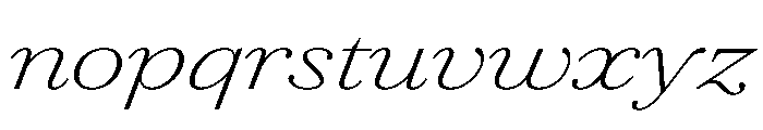 AgathaItalicVAR UltraExpandedExtraLightItalic Instance Font LOWERCASE