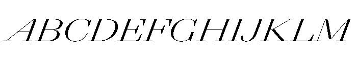 AgathaItalicVAR UltraExpandedLightContrastItalic Instance Font UPPERCASE