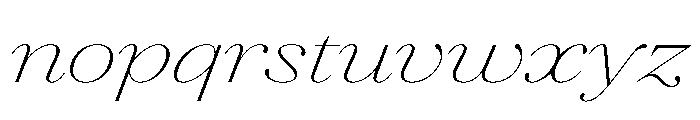 AgathaItalicVAR UltraExpandedThinContrastItalic Instance Font LOWERCASE