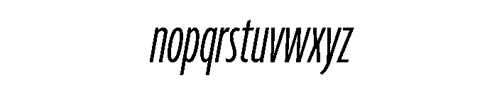 Agenda One Compressed Light Italic Font LOWERCASE
