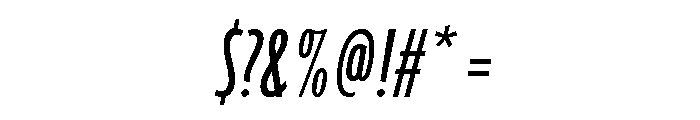 Agenda One Compressed Regular Italic Font OTHER CHARS