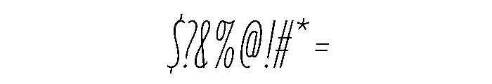 Agenda One Compressed Thin Italic Font OTHER CHARS