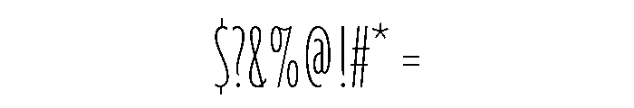 Agenda One Compressed Thin Font OTHER CHARS