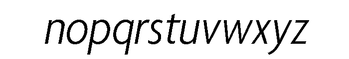 Agenda One Condensed Light Italic Font LOWERCASE
