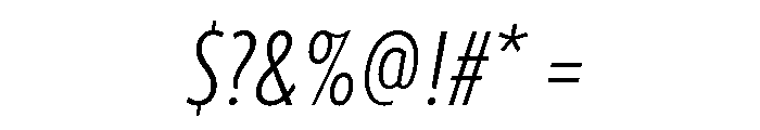 Agenda One Extra Condensed Light Italic Font OTHER CHARS