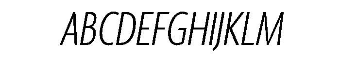 Agenda One Extra Condensed Light Italic Font UPPERCASE