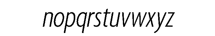 Agenda One Extra Condensed Light Italic Font LOWERCASE