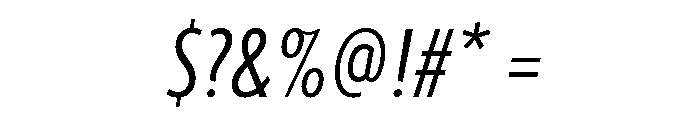 Agenda One Extra Condensed Regular Italic Font OTHER CHARS