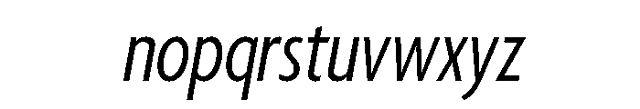 Agenda One Extra Condensed Regular Italic Font LOWERCASE