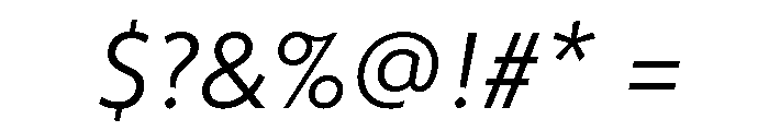 Agenda One Light Italic Font OTHER CHARS