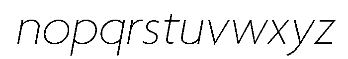 Agenda One Thin Italic Font LOWERCASE