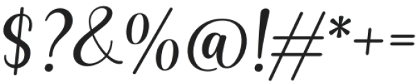 Aishya-Italic otf (400) Font OTHER CHARS