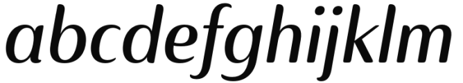 Ainslie Contrast Condensed Demi Italic Font LOWERCASE