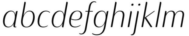 Ainslie Contrast Condensed Light Italic Font LOWERCASE