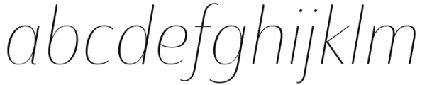 Ainslie Contrast Condensed Thin Italic Font LOWERCASE