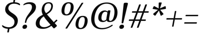 Ainslie Contrast Extended Demi Italic Font OTHER CHARS