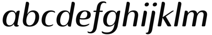 Ainslie Contrast Extended Demi Italic Font LOWERCASE