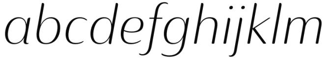 Ainslie Contrast Extended Light Italic Font LOWERCASE