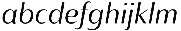 Ainslie Contrast Extended Regular Italic Font LOWERCASE