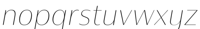 Ainslie Contrast Extended Thin Italic Font LOWERCASE